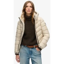 Superdry Femme Doudoune à Capuche Fuji Beige Taille: 38