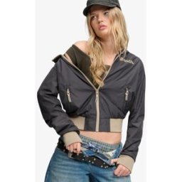 Superdry Femme Blouson Bomber à Capuche Bench Grey Taille: XL