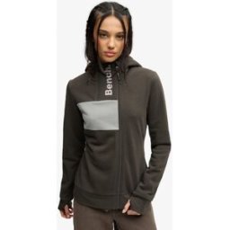 Superdry Femme Sweat à Capuche Bench à Double zip Contrasté Green Taille: M