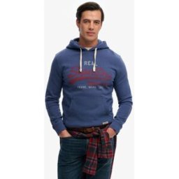 Superdry Homme Sweat à Capuche Vintage Logo Classic Blue Taille: XL