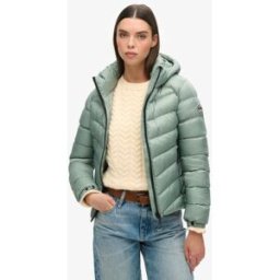 Superdry Femme Doudoune à Capuche Fuji Vert Clair Taille: 40
