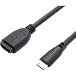 Rallonge Value HDMI Fiche mâle HDMI-Mini-C, Prise femelle HDMI-A 0.15 m noir 12.99.3120 Câble HDMI