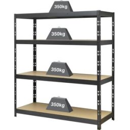 Rayonnage mi-lourd - Module de base TOOLCRAFT KIT77 350 kg (l x H x P) 1.6 x 1.8 x 60 m métal, MDF anthracite/noir
