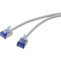 Renkforce RF-7116934 RJ45 réseau informatique Câble réseau, câble patch CAT 6a U/FTP 10.00 m gris extrêmement fin 1 pc(s)