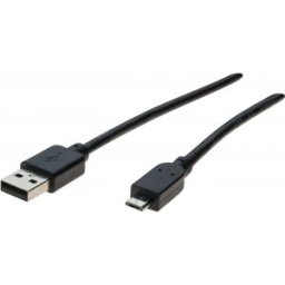 MCAD Cordon USB 2.0 type A / micro B noir - 3,0 m