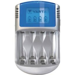 Chargeur de piles rondes NiMH avec accus Varta LCD Charger 4x5716 & 12V & USB
