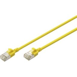 Digitus DK-1632-A-020S-Y RJ45 Câble réseau, câble patch CAT 6a F/FTP 2 m jaune code couleur, blindé, multifilaire, avec manchon de protection contre les