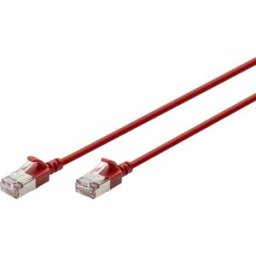 Digitus DK-1632-A-020S-R RJ45 Câble réseau, câble patch CAT 6a F/FTP 2 m rouge code couleur, blindé, multifilaire, avec manchon de protection contre les
