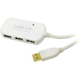 LogiLink Câble USB USB 2.0 USB-A mâle, USB-A femelle 12.00 m blanc contacts dorés, certifié UL UA0108