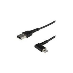 StarTech.com Cable USB-A vers Lightning Noir Robuste 1m Coude a 90Â° - Cable de Charge/Synchronisation USB Type A vers Lightning en Fibre Aramide Resistante - Apple MFi - iPhone (RUSBLTMM1MBR) - cable Lightning - Lightning / USB - 1 m