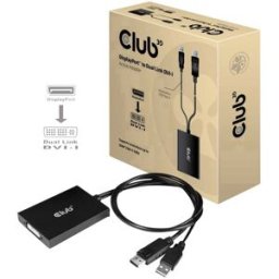 Club 3D Adaptateur TV, écran club3D CAC-1010 [1x DisplayPort mâle, USB 2.0 type A mâle - 1x DVI femelle 24+5 pôles] noir 1 pc(s)