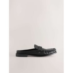 Next Mules froncées en cuir Forever Comfort Noir EU 40 (UK 6.5)