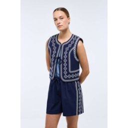 MONOPRIX Short en coton avec broderie M