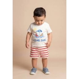BOUT'CHOU Lot de shorts un uni et un imprimé en coton BIO GOTS 24 mois
