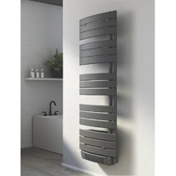 AQUANCE Sèche-serviettes électrique soufflant asymétrique Lise Gris + télécommande