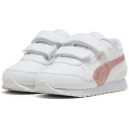 Puma Baskets Sans Lacets St Runner V4 Sl Glitter V Inf Puma White / Copper Rose / Rose Mauve EU 26 Garçon,Fille