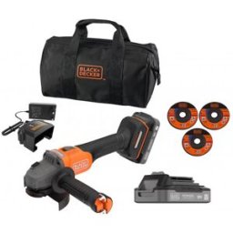 BLACK & DECKER Black & Decker BCG6L8D2S-QW Meuleuse d’angle sans fil sans balais (18V/2x2,0Ah)