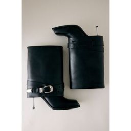 Bottes à talons en cuir végétalien à boucle JW PEI Emilia en Black taille: 38 chez Anthropologie
