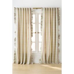 Rideau en coton tissé à bords volantés Tucker By Anthropologie taille: 50" x 108