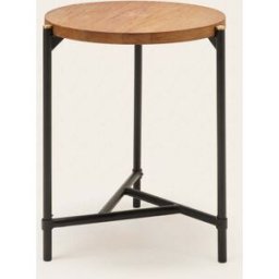 MADURA table d'appoint Thimea Teck recyclé et noir - MARRON 44x44xH50 cm
