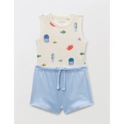 BOUT'CHOU Ensemble body imprimé et short uni en coton BIO GOTS 12 mois