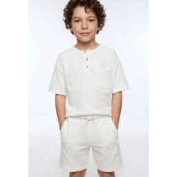 MONOPRIX Short élastiquée en nid d'abeille uni en coton BIO GOTS 6 ans
