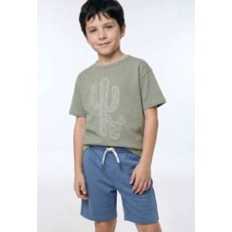 MONOPRIX Bermuda élastiqué en molleton uni en coton BIO GOTS 6 ans