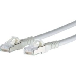 Metz Connect 1308457088-E RJ45 Câble réseau, câble patch CAT 6a S/FTP 7.00 m blanc avec cliquet dencastrement 1 pc(s)