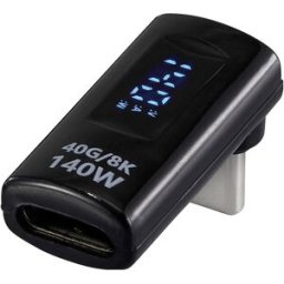 Renkforce USB4® Adaptateur [1x USB-C® mâle - 1x USB-C® femelle] USB4® L-Type Male to Female Charging Adapter, 8K, 140W, 40 Gpbs écran LED chargé