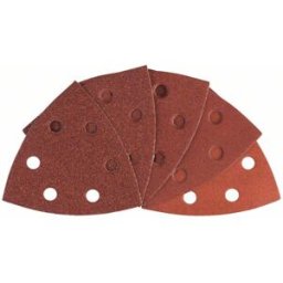 Set feuilles abrasives Delta avec bande auto-agrippante, perforé Bosch Accessories 2608607540 Grain 60, 80, 120, 180, 240 Cote dencoignure 93 mm 1 set