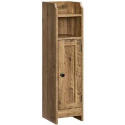 VASAGLE Meuble de rangement fin, Marron Miel / 80H cm