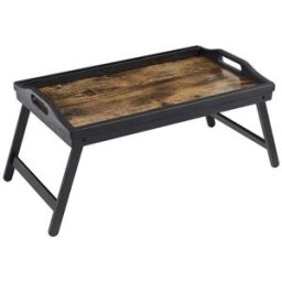 SONGMICS Table de lit portable marron rustique