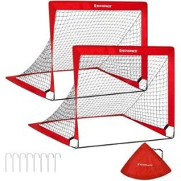 SONGMICS Cages de foot pour enfant, Rouge