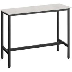 VASAGLE Table de bar 100 cm, Blanc / 120x40x90cm