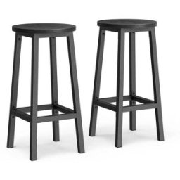 VASAGLE Tabouret haut industriel, Noir / Lot de 2