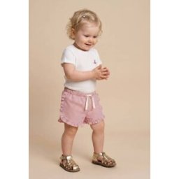 BOUT'CHOU Short taille élastique rayé en coton BIO GOTS 12 mois