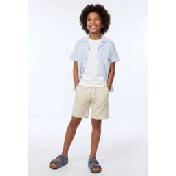 MONOPRIX Bermuda élastiqué en molleton uni en coton BIO GOTS 14 ans