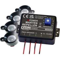 Module anti-martres à ultrasons Kemo M094 à ultrason, éclairage LED avec protection optique, haut-parleur déporté 1 pc(s)