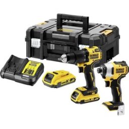 DEWALT DCK2062D2T-QW DCK2062D2T-QW Jeu doutils Perceuse-visseuse à percussion sans fil, Clé à chocs sans fil, Batterie, Chargeur sans fil 6 pièces