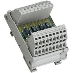 Circuit interface 2 connexions par diode CAGE CLAMP® avec 9 diodes 1N5408 independantes support de montage pour rail TS 35 WAGO 289-105