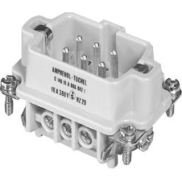Insert mâle Nombre total de pôles 6 + PE Amphenol C146 10A006 002 1-1 Heavy/mate® C146 1 pc(s)