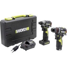Clé à chocs sans fil, Perceuse-visseuse sans fil Worx Professional WU927 12 V 2 Ah, 4 Ah Li-Ion + 2 batteries, + chargeur, + boite de rangement