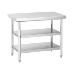 Table de travail inox - ECO - 100 x 60 cm - 500 kg - étagère intermédiaire - Royal Catering