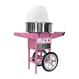 Machine à barbe à papa puissante avec cuve en acier inoxydable et tiroir chauffant - 230 V, 1200 W