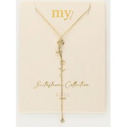 Collier à pendentif et strass Birth Flower My Jewellery Argenté/Doré M femme