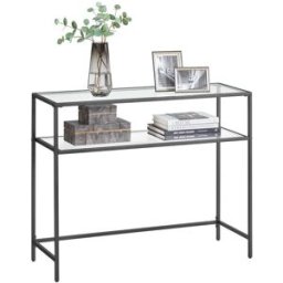 VASAGLE Table console 2 niveaux, Noir