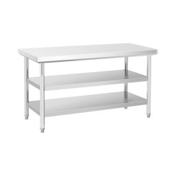Table de travail inox - ECO - 150 x 70 cm - 500 kg - étagère intermédiaire - Royal Catering