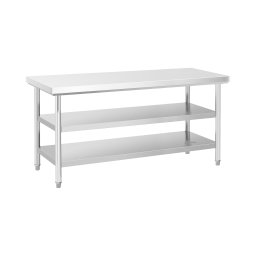 Table de travail inox - ECO - 70 x 180 cm - 500 kg - étagère intermédiaire - Royal Catering