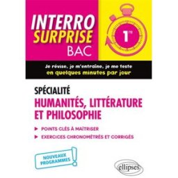 Spécialité humanités, littérature et philosophie, 1re : points clés à maîtriser, exercices chronomét Vincent Dolosi, Claire Paul, Amélie Tissoires Ellipses