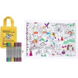 Eatsleepdoodle Set de table à colorier lavable et réutilisable Conte de fées avec 10 feutres